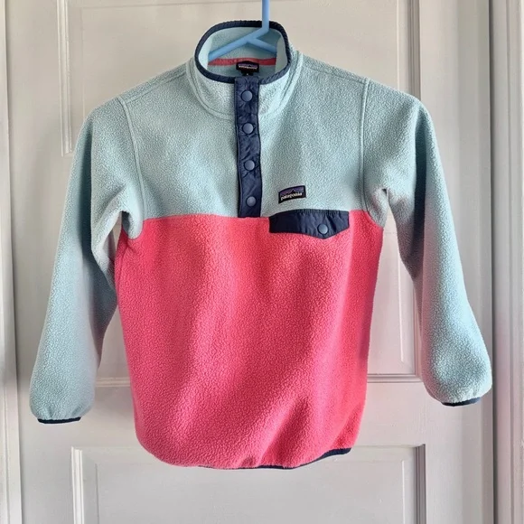 Patagonia Girls S (7-8) Lightweight Synchilla Snap-T Pullover Range Pink… - Picture 1 of 6